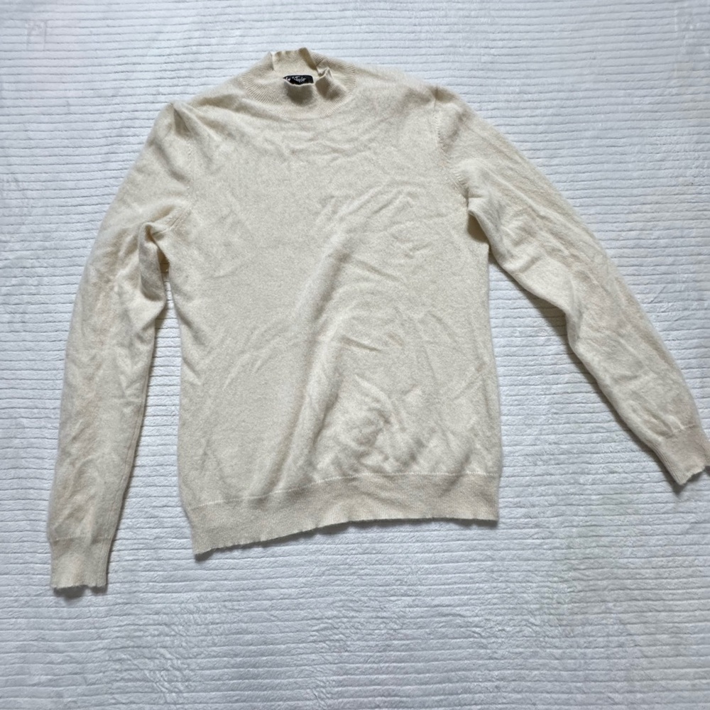 Lord & Taylor 100% Cashmere Size:XL Ivory Cowl Neck Sweater